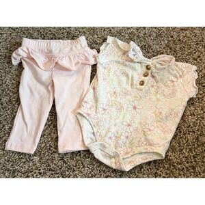 Nicole Miller-Geranimals Baby Girl Two Piece Outfit Bodysuit-Leggings 3-6 Months